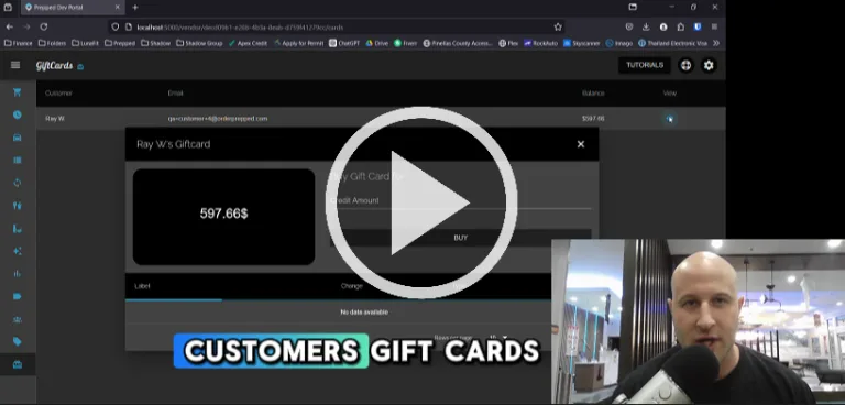 Prepped Portal Tutorial - Gift Cards Page